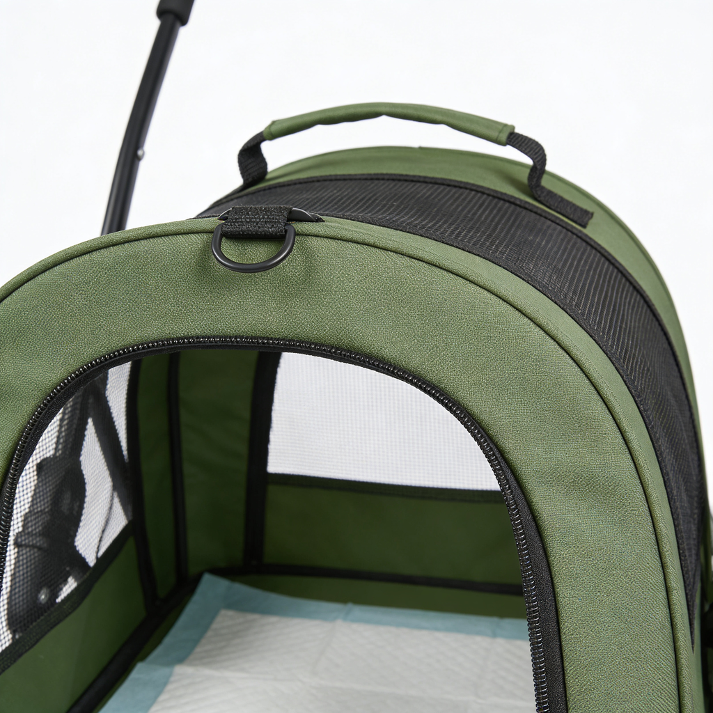 Byrdayden Sac de Transport pour Chat avec Extension Supérieure, Cadre Ultra Stable, Pliable, Tapis d'Urine Imperméable Amovible, Sac de Transport Vert pour Animaux de Compagnie