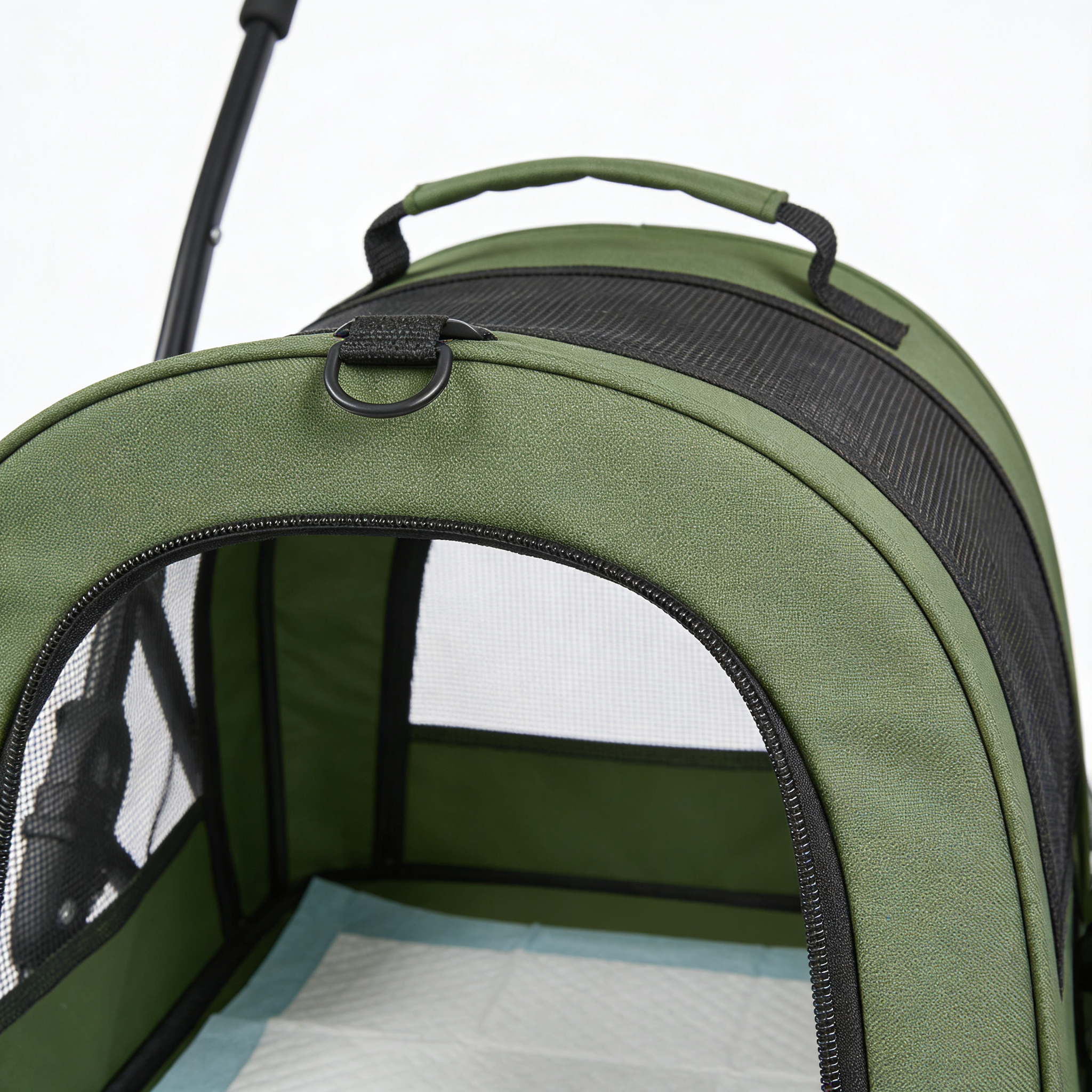 Byrdayden Sac de Transport pour Chat avec Extension Supérieure, Cadre Ultra Stable, Pliable, Tapis d'Urine Imperméable Amovible, Sac de Transport Vert pour Animaux de Compagnie