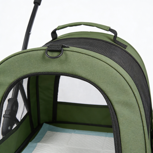 Byrdayden Sac de Transport pour Chat avec Extension Supérieure, Cadre Ultra Stable, Pliable, Tapis d'Urine Imperméable Amovible, Sac de Transport Vert pour Animaux de Compagnie