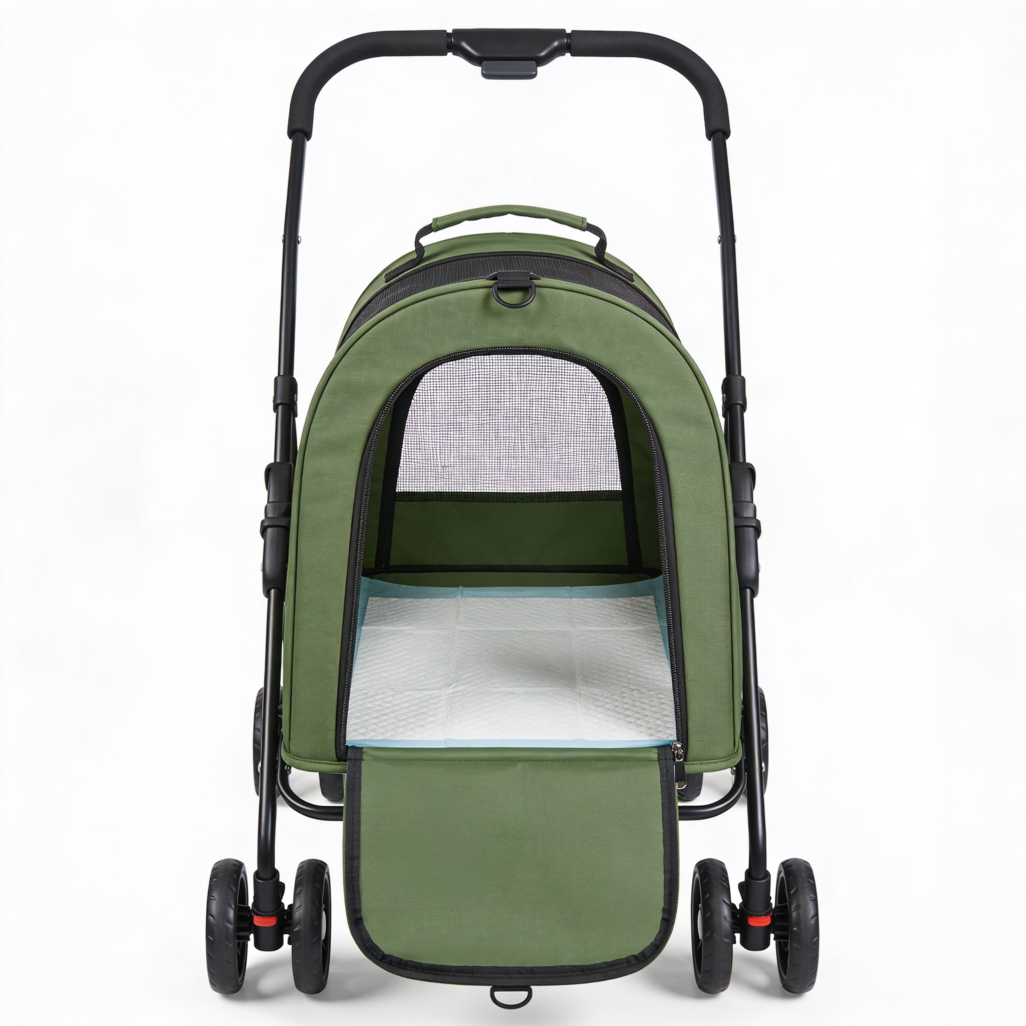Byrdayden Sac de Transport pour Chat avec Extension Supérieure, Cadre Ultra Stable, Pliable, Tapis d'Urine Imperméable Amovible, Sac de Transport Vert pour Animaux de Compagnie