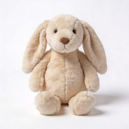 Byrdayden Jouet interactif en peluche pour chien avec papier bruissant et couineur pour chiots ou chiens de petite et moyenne race – Lapin mignon (Beige), Taille S