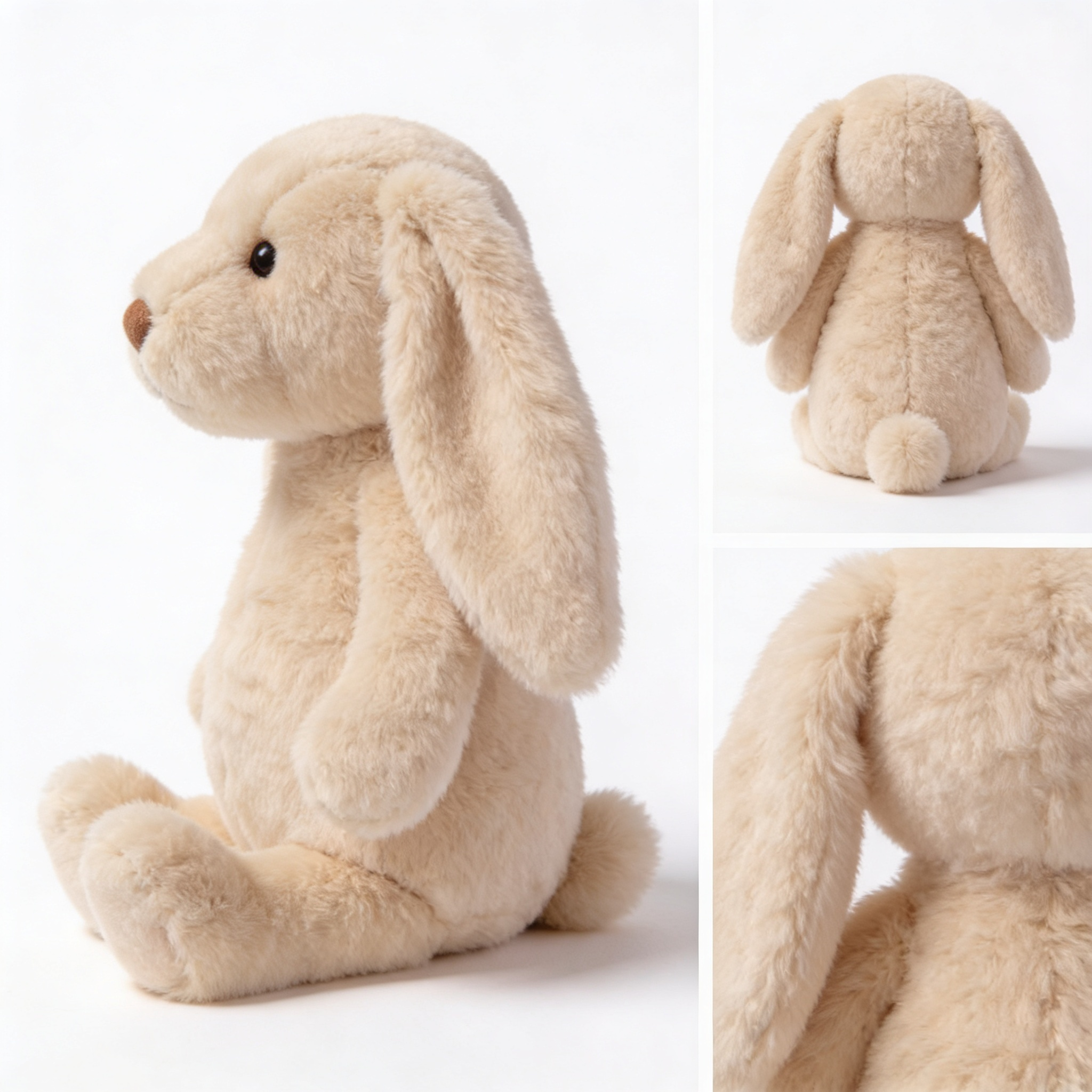 Byrdayden Jouet interactif en peluche pour chien avec papier bruissant et couineur pour chiots ou chiens de petite et moyenne race – Lapin mignon (Beige), Taille S